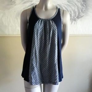 CAbi 5202 Navy cross strap back tank top size XS